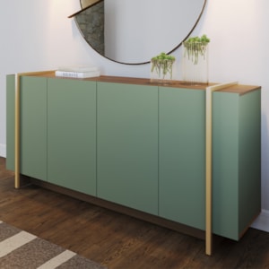 Balcao Buffet 160 cm Copacabana Dourado Hortela Amendoa Colibri