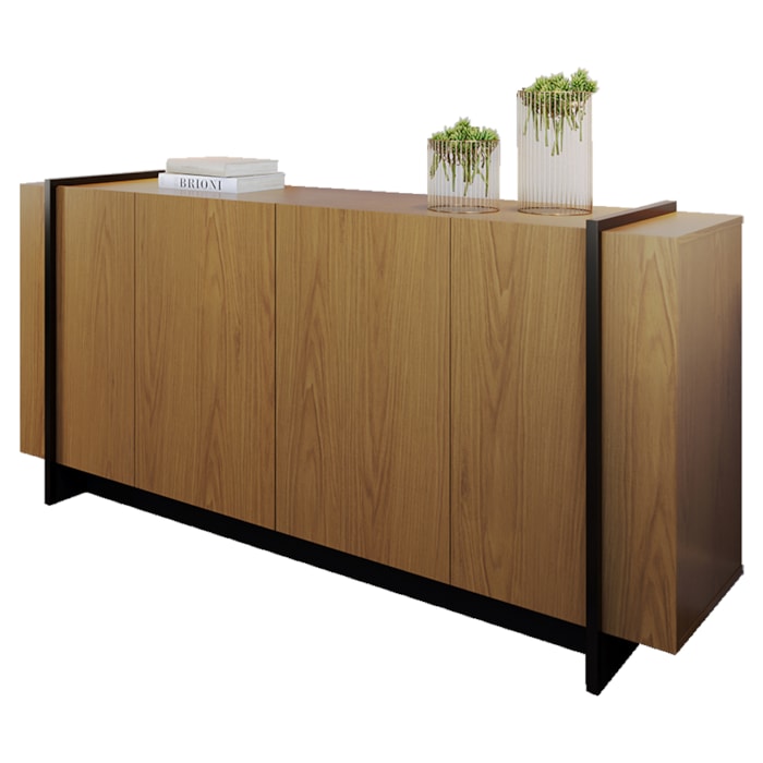 Balcao Buffet 160 cm Copacabana Preto Freijo Colibri