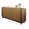 Balcao Buffet 160 cm Copacabana Preto Freijo Colibri
