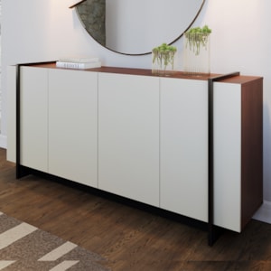 Balcao Buffet 160 cm Copacabana Preto Off White Nogueira Real Colibri