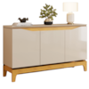 Balcao Buffet 3 Portas 136 cm Joile Cedro Off White DJ MOVEIS