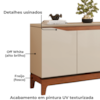 Balcao Buffet 3 Portas 136 cm Joile Freijo Off White DJ MOVEIS