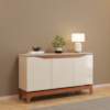 Balcao Buffet 3 Portas 136 cm Joile Freijo Off White DJ MOVEIS