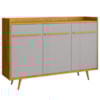 Balcão Buffet 3 Portas Quartzo 135 cm Cinamomo Off White BECHARA