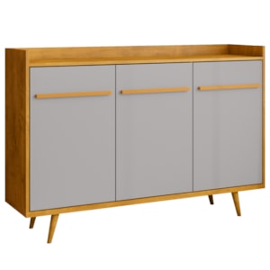 Balcão Buffet 3 Portas Quartzo 135 cm Cinamomo Off White BECHARA Balcão Buffet 3 Portas Quartzo 135 cm Cinamomo Off White BECHARA