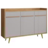 Balcão Buffet 3 Portas Quartzo 135 cm Naturalle Off White BECHARA