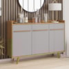 Balcão Buffet 3 Portas Quartzo 135 cm Naturalle Off White BECHARA