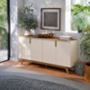 Balcao Buffet 4 Portas 160 cm Recife Off White Amendoa MOBLER