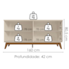 Balcao Buffet 4 Portas 160 cm Recife Off White Canela MOBLER