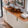 Balcao Buffet 4 Portas 160 cm Recife Off White Canela MOBLER