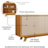 Balcao Buffet 4 Portas 180 cm Soleil Cedro Off White DJ MOVEIS