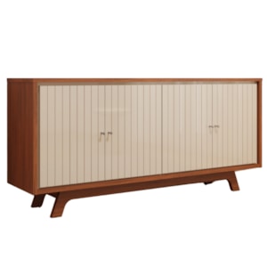 Balcao Buffet 4 Portas 180 cm Soleil Freijo Off White DJ MOVEIS