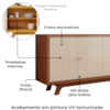 Balcao Buffet 4 Portas 180 cm Soleil Freijo Off White DJ MOVEIS
