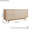 Balcao Buffet 4 Portas 180 cm Soleil Off White DJ MOVEIS