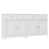 Balcao Buffet 4 Portas 4 Gavetas 154 cm R626 Branco Dtall