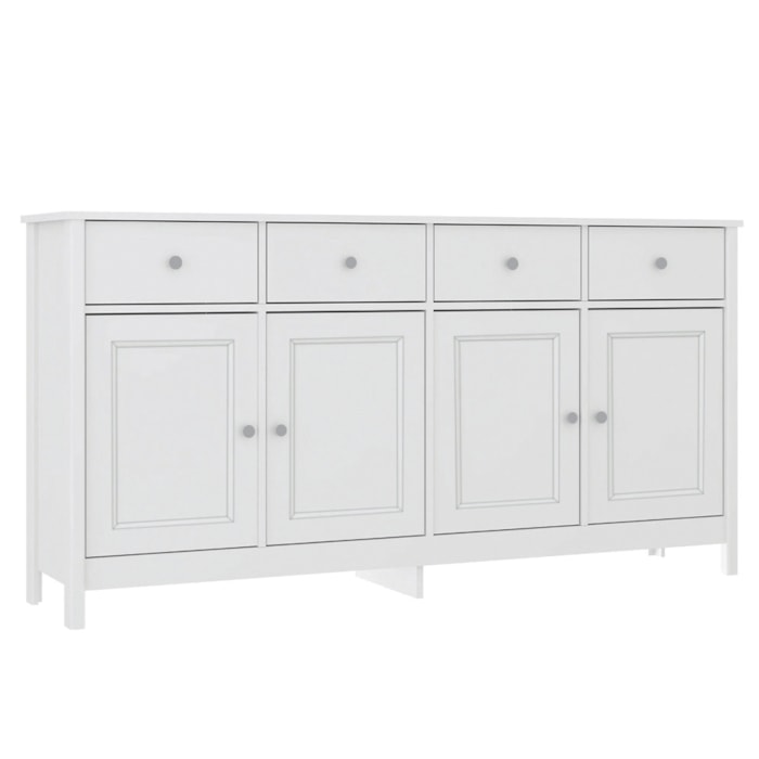 Balcao Buffet 4 Portas 4 Gavetas 154 cm R626 Branco Dtall