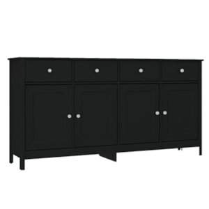 Balcao Buffet 4 Portas 4 Gavetas 154 cm R626 Preto Dtall