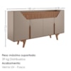 Balcão Buffet 4 Portas Danubio 180 cm Fendi Freijo BECHARA
