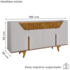 Balcão Buffet 4 Portas Danubio 180 cm Off White Cinamomo BECHARA
