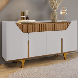 Balcão Buffet 4 Portas Danubio 180 cm Off White Naturalle BECHARA