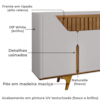 Balcão Buffet 4 Portas Danubio 180 cm Off White Naturalle BECHARA