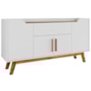 Balcão Buffet 4 Portas Future 136 cm Branco Cinamomo BECHARA