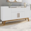 Balcão Buffet 4 Portas Future 136 cm Branco Cinamomo BECHARA