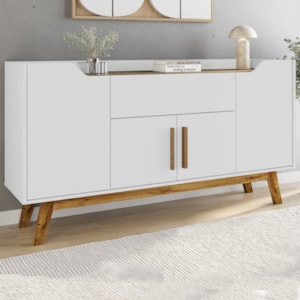 Balcão Buffet 4 Portas Future 136 cm Branco Cinamomo BECHARA