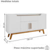 Balcão Buffet 4 Portas Future 136 cm Branco Cinamomo BECHARA