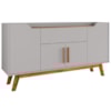 Balcão Buffet 4 Portas Future 136 cm Off White Cinamomo BECHARA