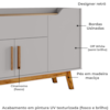 Balcão Buffet 4 Portas Future 136 cm Off White Cinamomo BECHARA