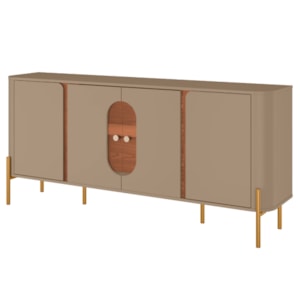 Balcão Buffet 4 Portas LED Vidro Tambau 180 cm Fendi Freijo BECHARA