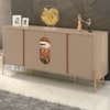 Balcão Buffet 4 Portas LED Vidro Tambau 180 cm Fendi Freijo BECHARA