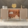 Balcão Buffet 4 Portas LED Vidro Tambau 180 cm Fendi Freijo BECHARA