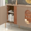 Balcão Buffet 4 Portas LED Vidro Tambau 180 cm Fendi Freijo BECHARA