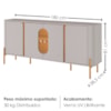 Balcão Buffet 4 Portas LED Vidro Tambau 180 cm Off White Naturalle BECHARA