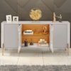 Balcão Buffet 4 Portas LED Vidro Tambau 180 cm Off White Naturalle BECHARA