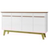 Balcao Buffet 4 Portas Opala 160 cm Cinamomo Branco BECHARA