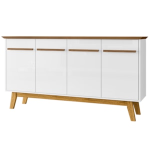 Balcao Buffet 4 Portas Opala 160 cm Cinamomo Branco BECHARA