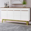 Balcao Buffet 4 Portas Opala 160 cm Cinamomo Branco BECHARA