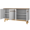 Balcao Buffet 4 Portas Opala 160 cm Cinamomo Branco BECHARA