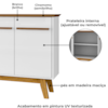 Balcao Buffet 4 Portas Opala 160 cm Cinamomo Branco BECHARA