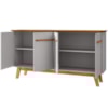Balcao Buffet 4 Portas Opala 160 cm Naturalle Off White BECHARA