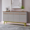 Balcao Buffet 4 Portas Opala 160 cm Naturalle Off White BECHARA