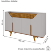 Balcão Buffet 4 Portas Tamisa 160 cm Off White Cinamomo BECHARA