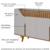 Balcão Buffet 4 Portas Tamisa 160 cm Off White Naturalle BECHARA