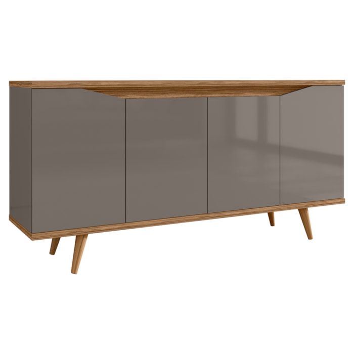 Balcao Buffet 50454 Pes Madeira 160cm Cinza Perola Cedro DCASA