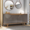 Balcao Buffet 50454 Pes Madeira 160cm Cinza Perola Cedro DCASA