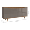 Balcao Buffet 50454 Pes Madeira 160cm Cinza Perola Cedro DCASA