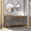 Balcao Buffet 50454 Pes Madeira 160cm Cinza Perola Cedro DCASA